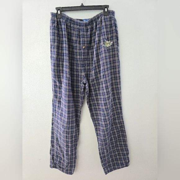 VINTAGE Disney Pants Mens L Winnie The Pooh Eeyore Flannel Pajama Bottoms - Picture 1 of 9